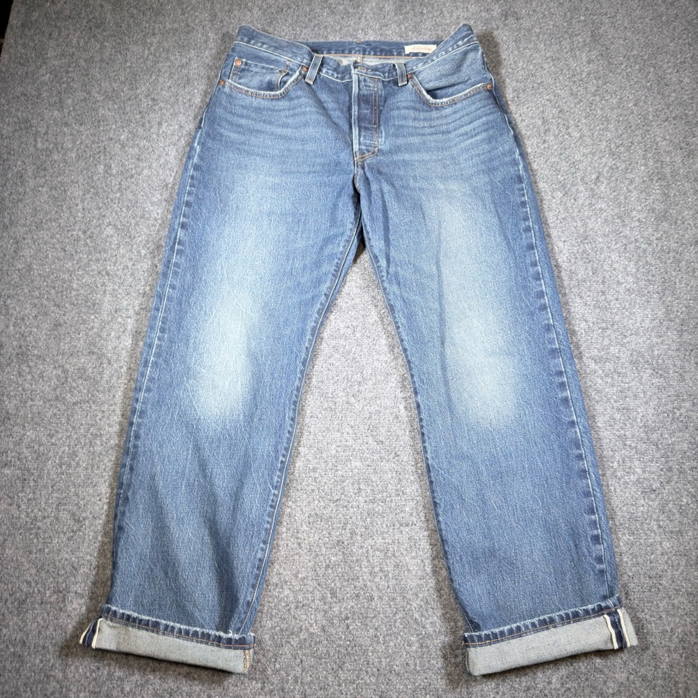 Levi's 501 Selvedge Denim Jeans Mens 30x30 Fits (32x29) Blue Straight Leg